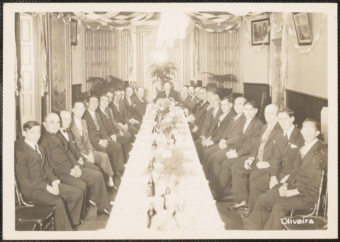Members of a Portuguese Club at Dinner, New Bedford