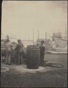 Coopers assembling barrels