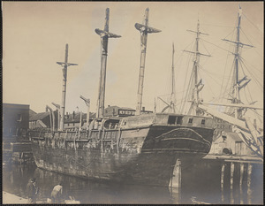 The Eliza Adams rotting at wharf, 1897