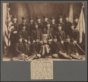 Victory still remembered, the Independent Social club's military drill team, back in 1909