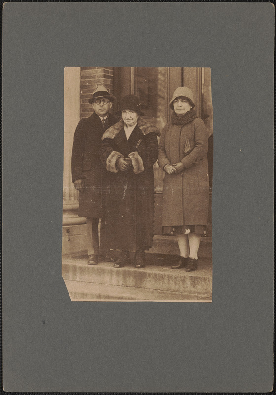 Happy occasion, representative Philip Barnet, Mrs. Lena Barnet and Miss Kate Barnet call at Third District Court to felicitate their brother and son, Samuel Barnet, on his appointment as special justice