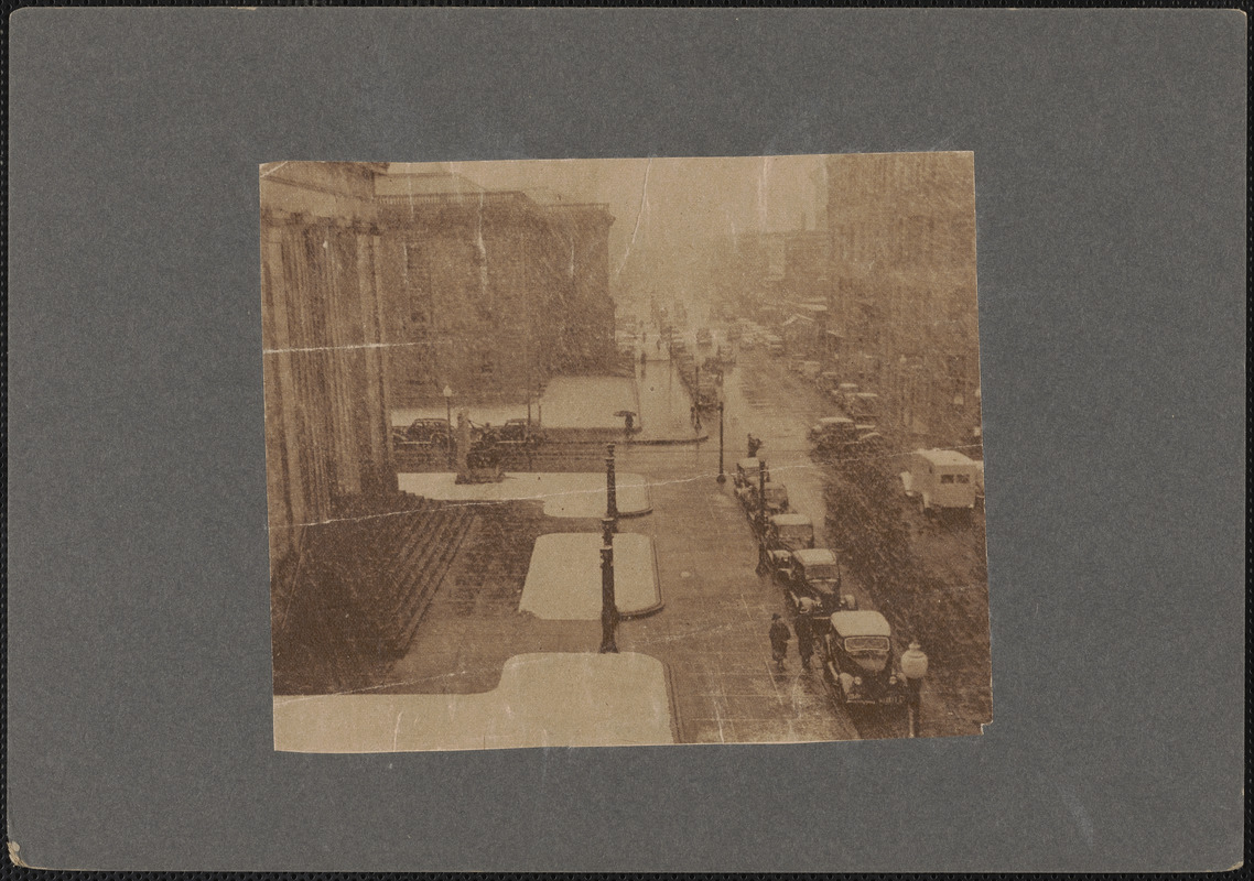 This picture was taken from The Standard-Times, Mercury Building looking northward in Pleasant Street during the snow flurry on the morning of Nov. 25