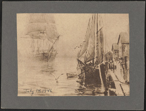 This water color, entitled "Harbor Mist," is by Louis Sylvia of South Dartmouth and portrays the Charles W. Morgan and Homer's Wharf