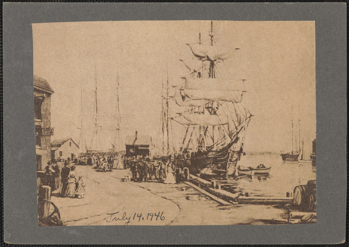 A bustling wharf scene in the hey-day of the whaling era