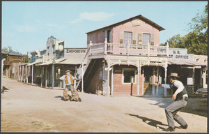 Shoot-out in streets of Pioneertown at 7A Ranch Resort, Wimberley, Texas