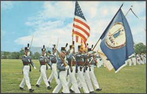 Colors pass in review during Virginia Military Institute dress parade