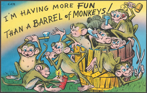 I'm having more fun than a barrel of monkeys!