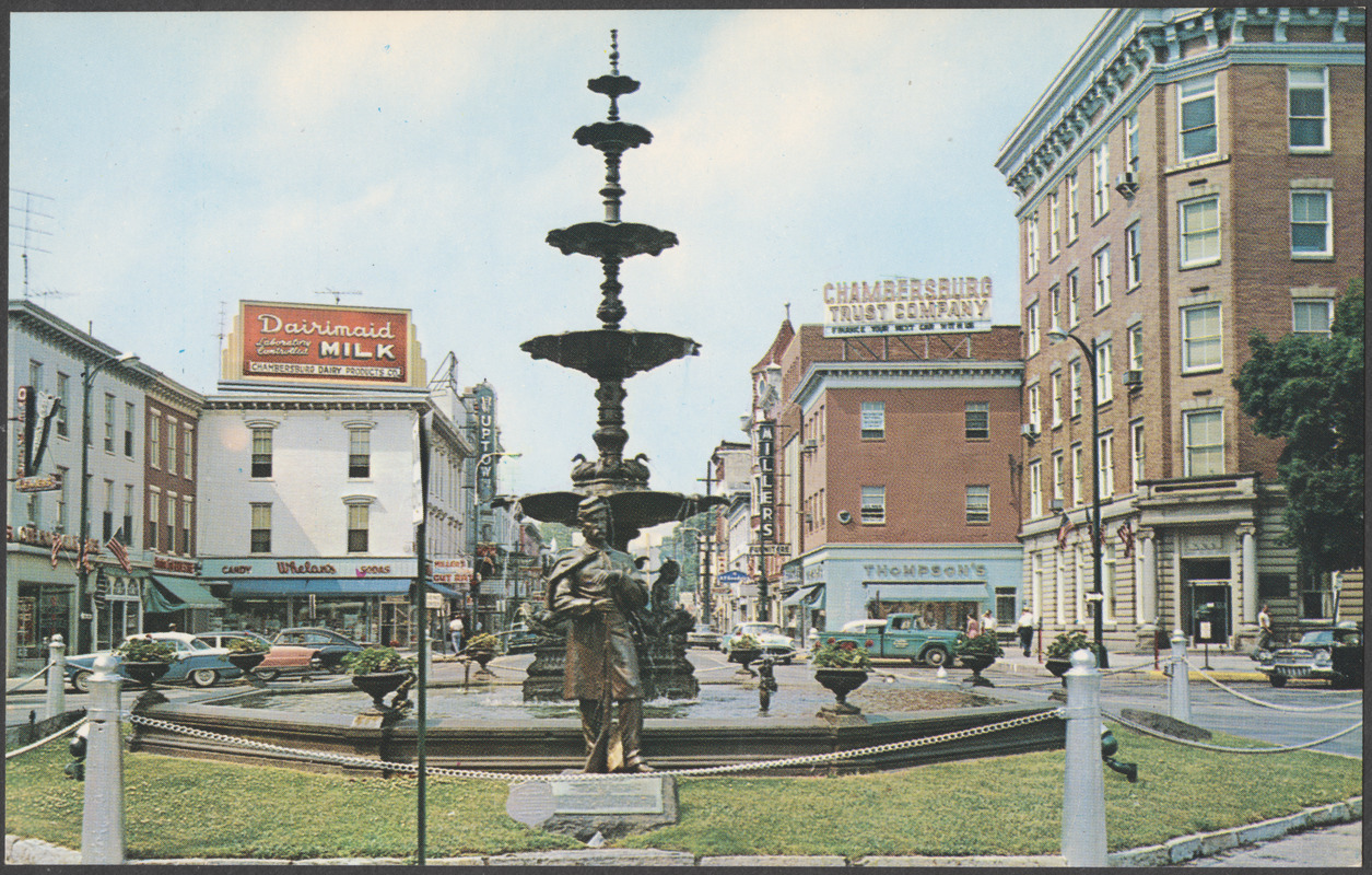 Memorial fountain in square, Chambersburg, Pennsylvania Digital