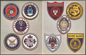 The armed forces and numerous stock college insignia plaques are authentic reproductions