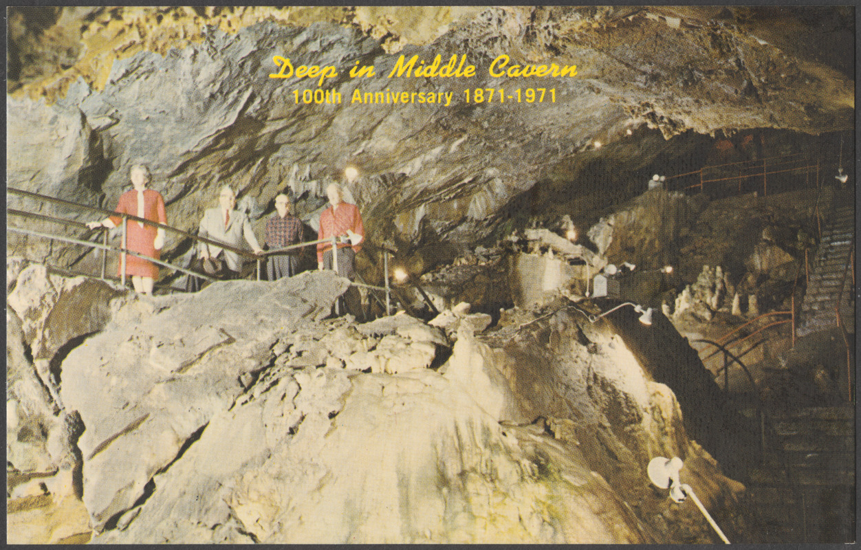 Deep in middle cavern, 100th anniversary 1871-1971