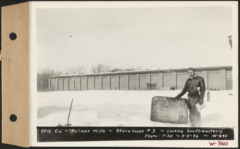 Otis Co., Palmer Mills, storehouse #3, looking southwesterly, Palmer, Mass., Mar. 2, 1936