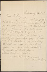 Letter from Mary W. Glover to John D. Long, March 2