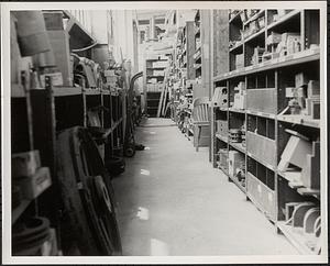 Factory shelving with materials