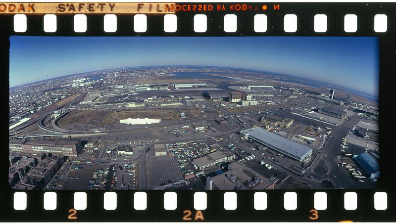 Logan Airport highway access aerial shot, Boston