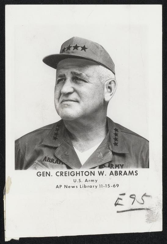 Gen. Creighton W. Abrams. U.S. Army. AP News Library 11-15-69 - Digital ...