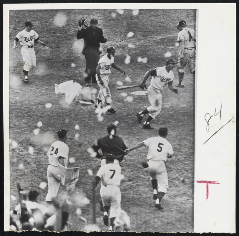 Pandemonium Breaks Loose at the Coliseum yesterday as the Dodgers defeated the Braves 65 to cop