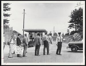 Pickets at MIT’s Lincoln Laboratory part to permit automobile strike=bound Lexington installation.