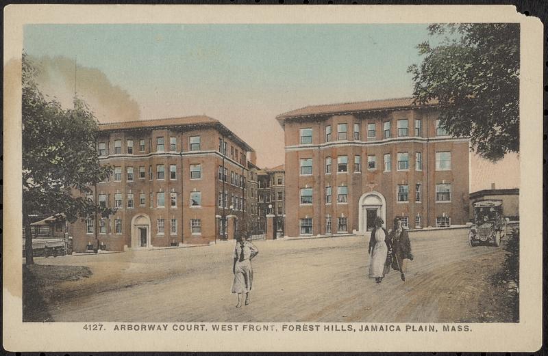 Arborway Court, west front, Forest Hills, Jamaica Plain, Mass