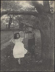 Children on a swing