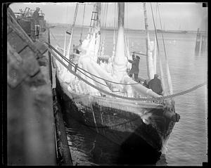 Ice covered boat