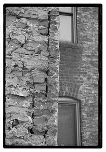 Closeup of a brick building