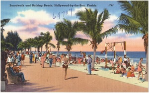Boardwalk and bathing beach, Hollywood-by-the-Sea, Florida