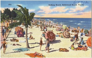 Bathing beach, Hollywood Beach, Florida