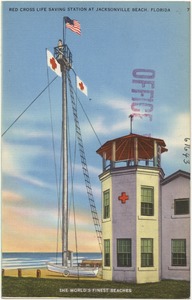 Red Cross life saving station at Jacksonville Beach, Florida