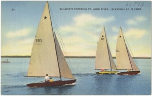 Sailboats entering St. John River, Jacksonville, Florida