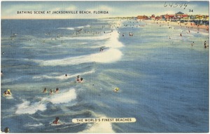 Bathing scene at Jacksonville Beach, Florida