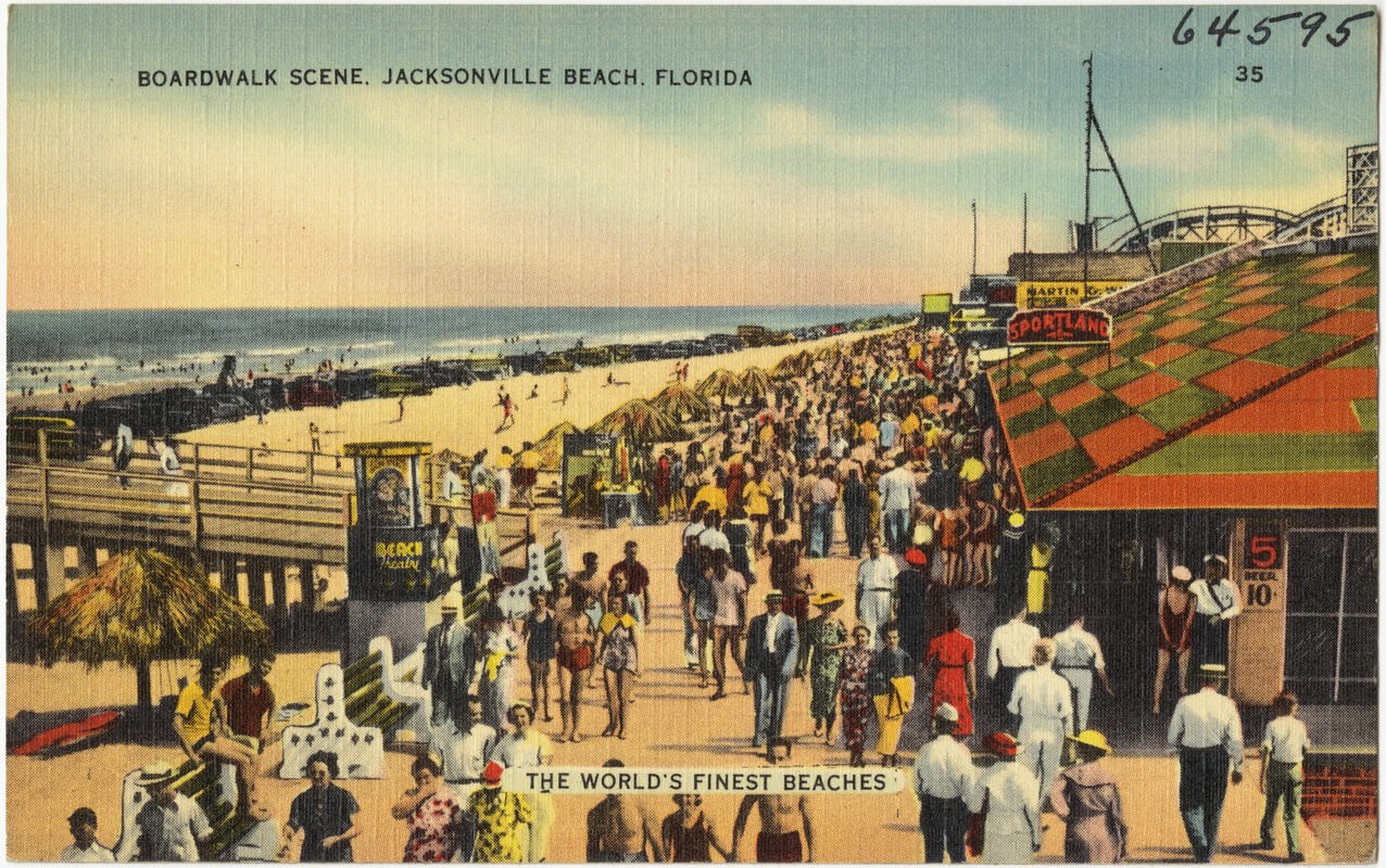 Boardwalk scene. Jacksonville Beach, Florida