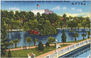 View of Confederate Park showing Scottish Rite Temple, Jacksonville, Florida