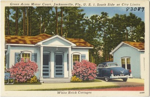 Green Acres Motor Court, Jacksonville, Fla., U.S. 1, south site at city limits, white brick cottages