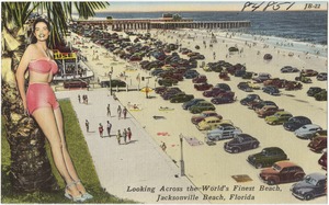 Looking across the world's finest beach, Jacksonville Beach, Florida