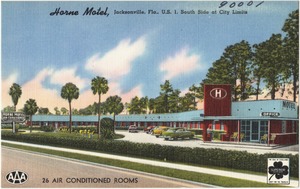 Horne Motel, Jacksonville, Fla., U.S. 1, south side at city limits, 26 air conditioned rooms