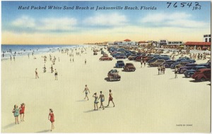 Hard packed white sand beach at Jacksonville Beach, Florida