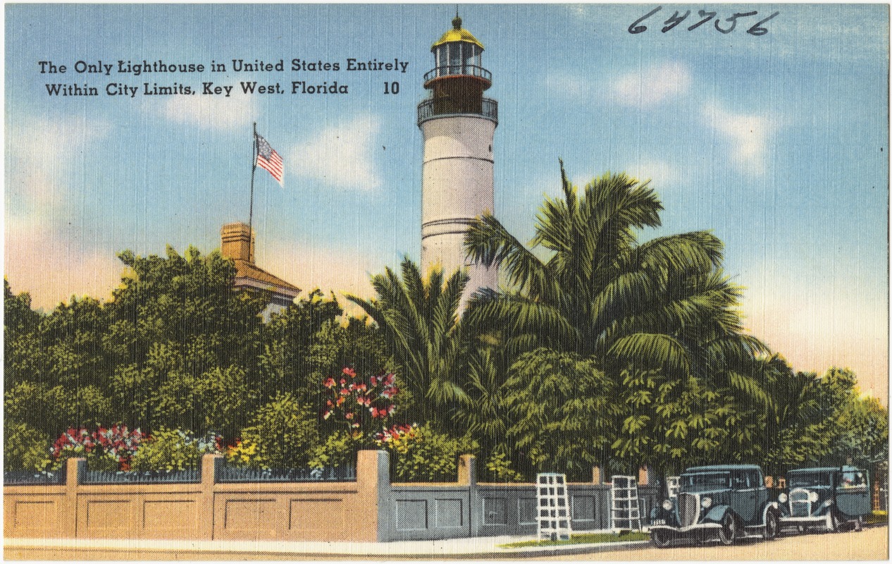 The only lighthouse in United States entirely within city limits, Key West, Florida