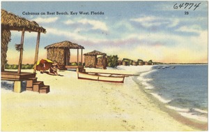 Cabanas on the rest beach, Key West, Florida