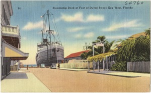 Steamship dock at foot of Duval Street, Key West, Florida