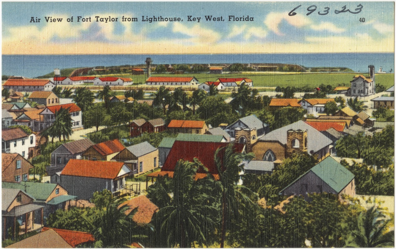 Air view of Fort Taylor for lighthouse, Key West, Florida