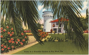 Scene in a beautiful garden in Key West, Fla.