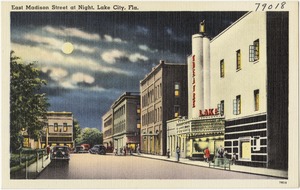 East Madison Street at night, Lake City, Fla.