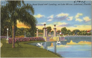 Band stand and landing, on Lake Mirror, Lakeland, Florida