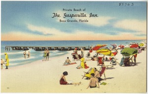 Private beach of The Gasparilla Inn, Boca Grande, Florida