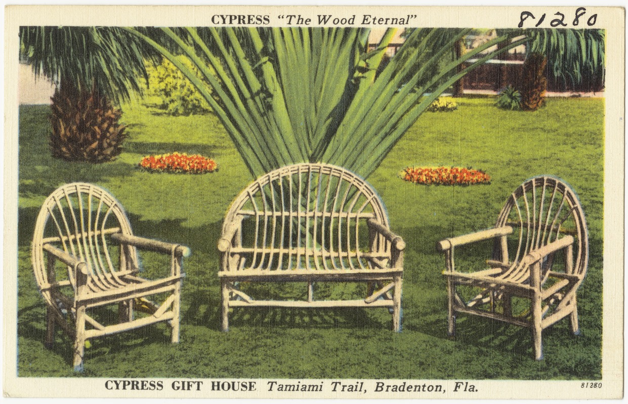 Cypress "The Wood Eternal", Cypress Gift House, Tamiami Trail, Bradenton, Fla.