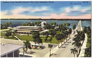 Looking across beautiful Manatee River from Bradenton, Florida