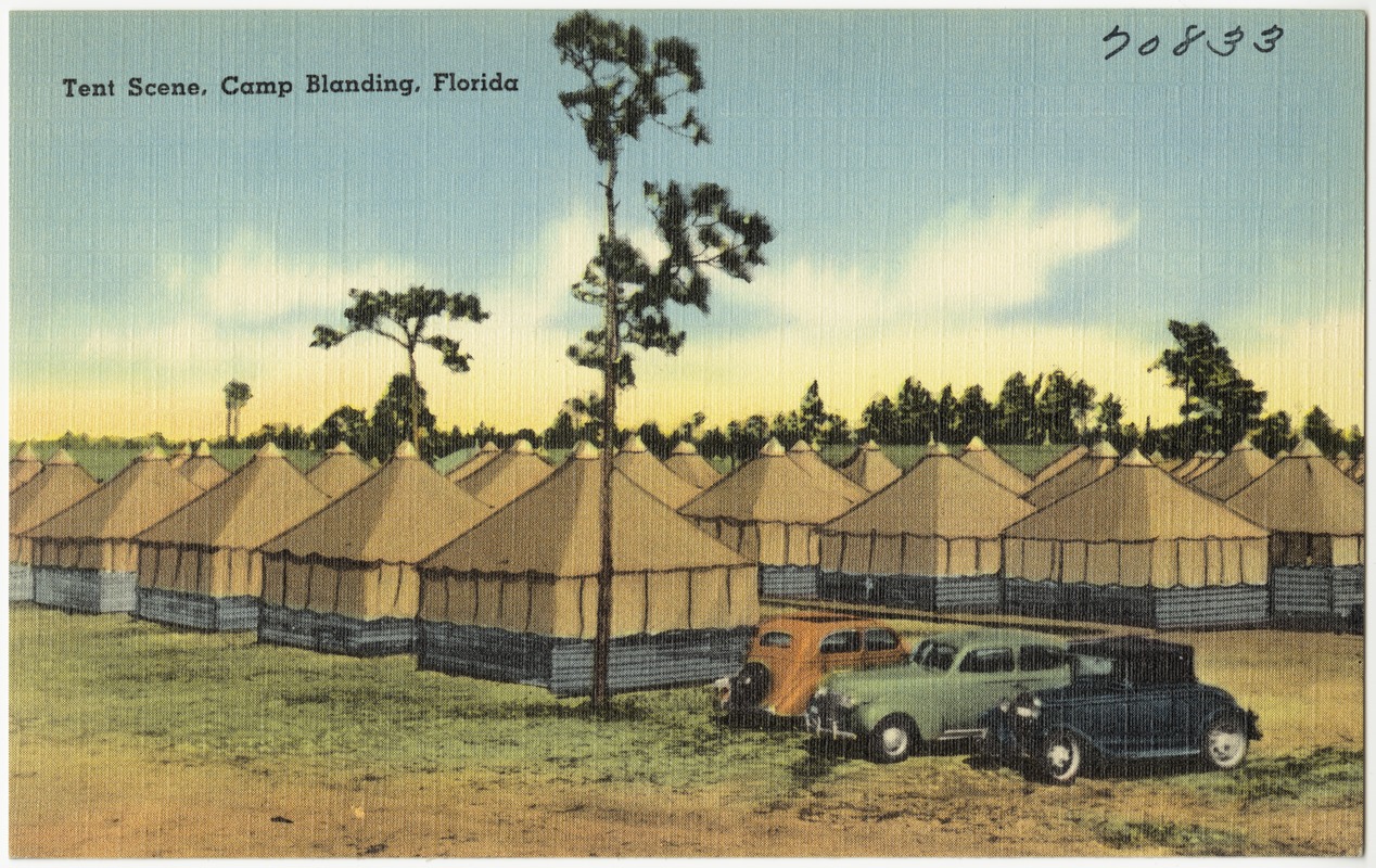 Tent scene, Camp Blanding, Florida