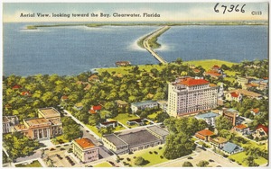 Aerial view, looking toward to bay, Clearwater, Florida