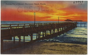 Fishing pier at sunset, Clearwater Beach, Florida