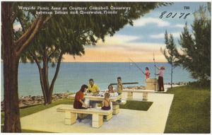 Wayside picnic area on Courtney Campbell Causeway between Tampa and Clearwater, Florida